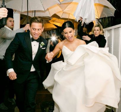 The couple exchanged their wedding vows in Napa, California